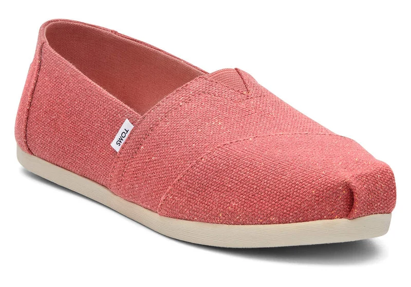 TOMS Alpargata Metallic-Leinen-Espadrille für Damen - Faded Rose