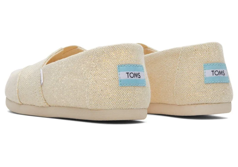 TOMS Alpargata Metallic-Leinen-Espadrille für Damen – Natur