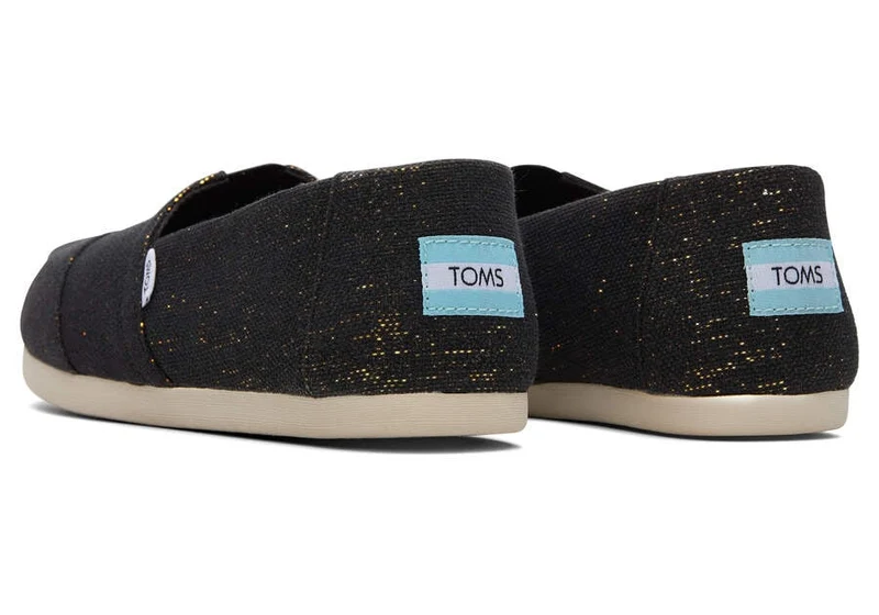 TOMS Alpargata Metallic-Leinen-Espadrille für Damen – Schwarz