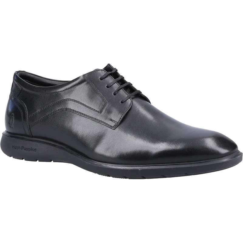 Hush Puppies Herren-Amos-Lederschuh – Schwarz