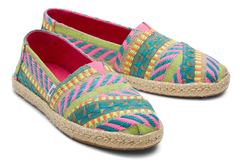 TOMS Damen Alpargata Global Jaquard Rope Espadrille – Rosa