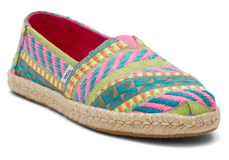 TOMS Damen Alpargata Global Jaquard Rope Espadrille – Rosa