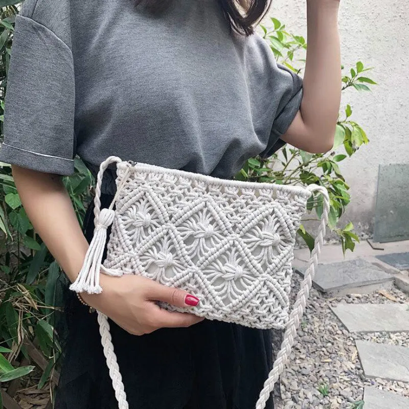 Gwen gewebte Umhängetasche | Sommerliche & stylishe Damentasche