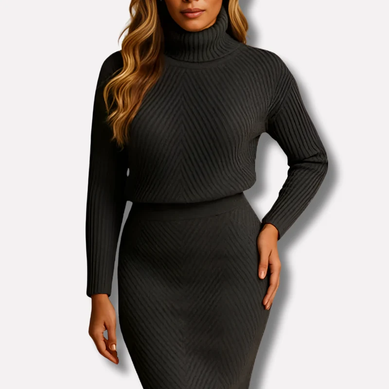 Langärmeliges Midi-Winterkleid - Viktoria