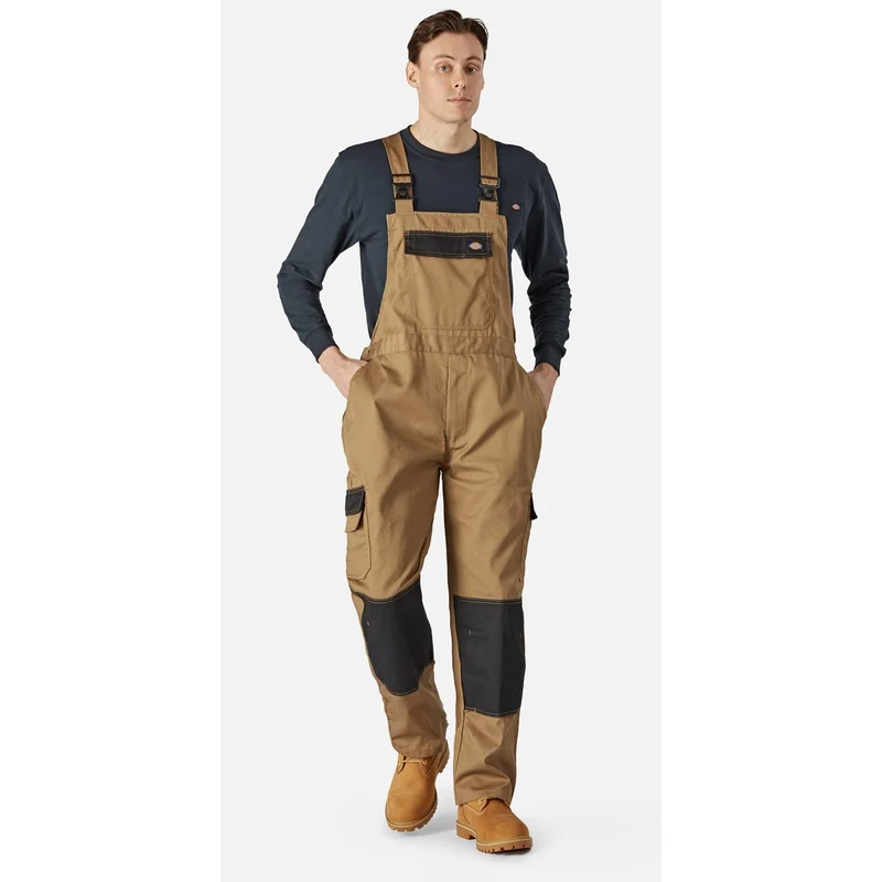 Dickies Alltags-Latzhose und Hosenträger für Herren – Khaki