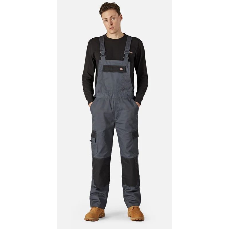 Dickies Alltags-Latzhose und Hosenträger für Herren – Grau