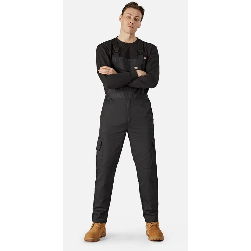 Dickies Alltags-Latzhose und Hosenträger für Herren – Schwarz