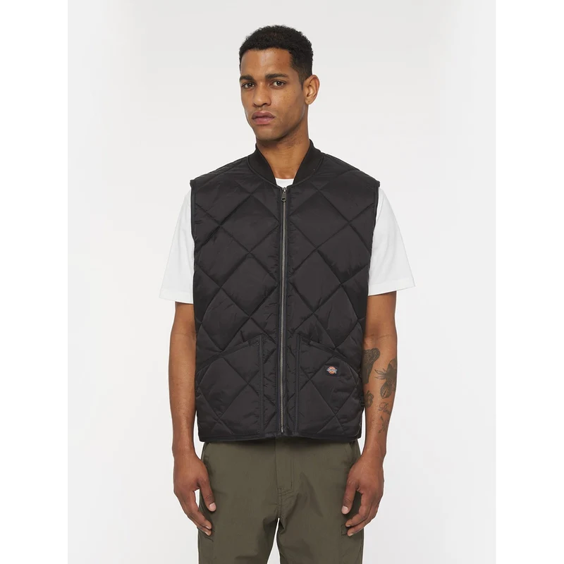Dickies Herren-Weste mit Rautensteppung – Schwarz