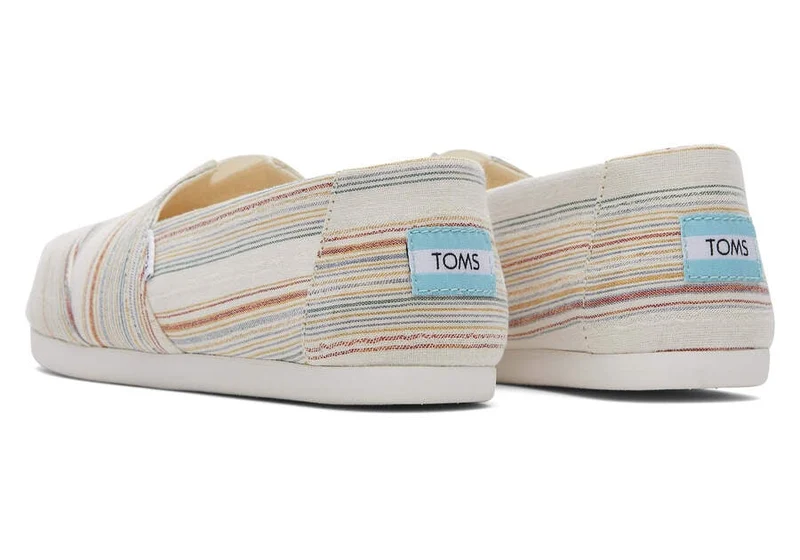 TOMS Damen-Espadrille aus recycelter Baumwolle mit Alpargata-Streifen – Natur