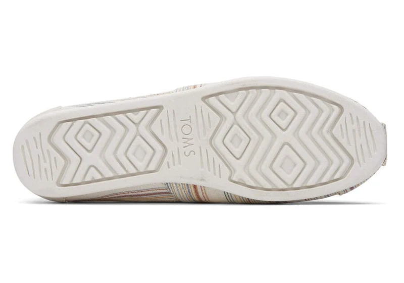 TOMS Damen-Espadrille aus recycelter Baumwolle mit Alpargata-Streifen – Natur