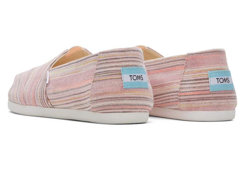 TOMS Damen Alpargata Stripes Espadrille aus recycelter Baumwolle – Pastellrosa