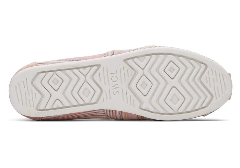 TOMS Damen Alpargata Stripes Espadrille aus recycelter Baumwolle – Pastellrosa