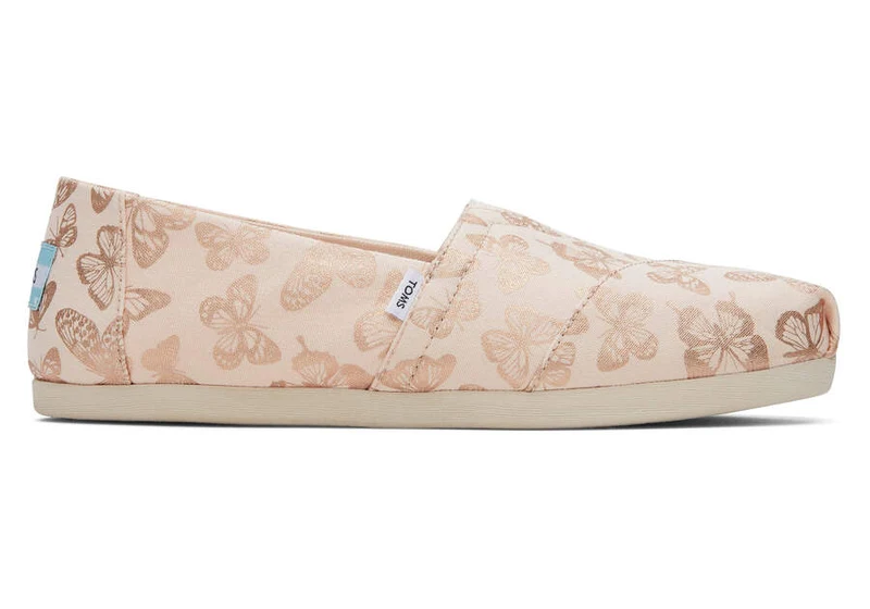 TOMS Alpargata Folien-Schmetterlings-Espadrille für Damen – Dusty Peach