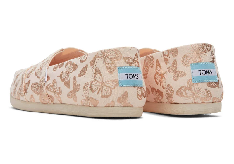 TOMS Alpargata Folien-Schmetterlings-Espadrille für Damen – Dusty Peach
