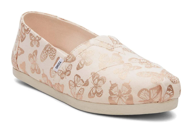 TOMS Alpargata Folien-Schmetterlings-Espadrille für Damen – Dusty Peach