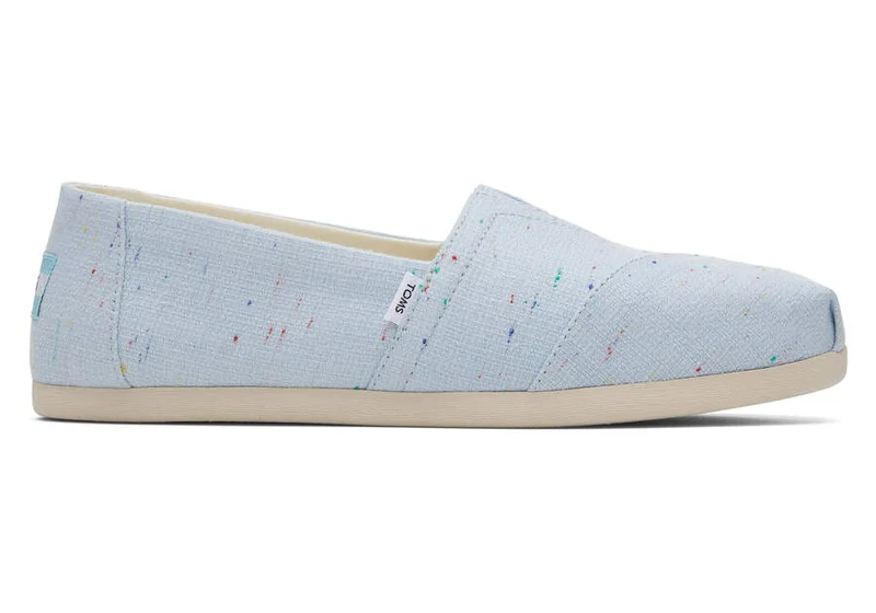 TOMS Alpargata gesprenkelte Espadrille aus recycelter Baumwolle für Damen – Pastellblau