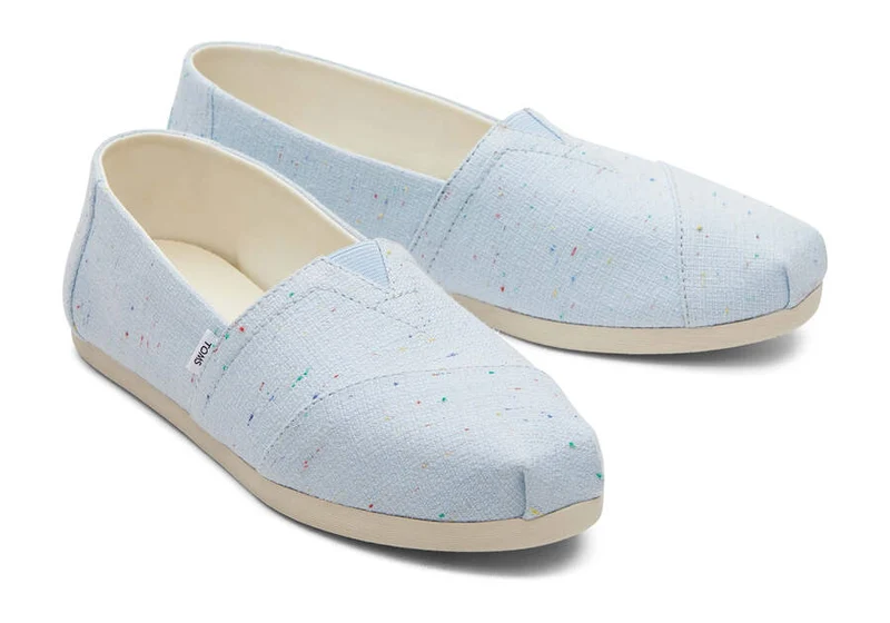 TOMS Alpargata gesprenkelte Espadrille aus recycelter Baumwolle für Damen – Pastellblau