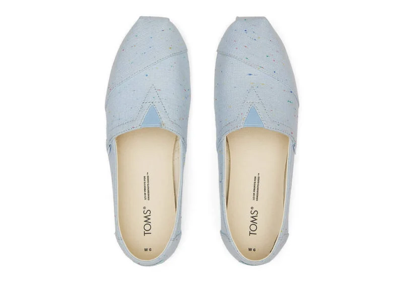 TOMS Alpargata gesprenkelte Espadrille aus recycelter Baumwolle für Damen – Pastellblau
