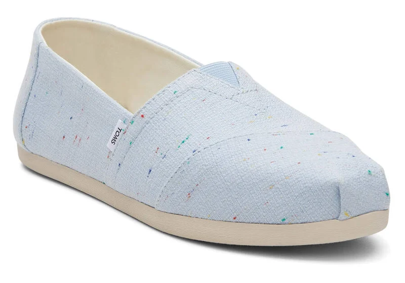 TOMS Alpargata gesprenkelte Espadrille aus recycelter Baumwolle für Damen – Pastellblau