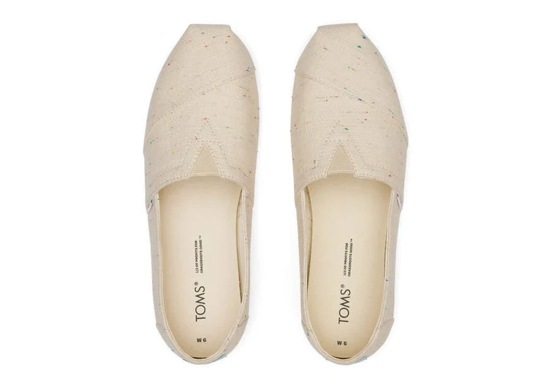 TOMS Damen-Espadrille aus gesprenkelter Alpargata-Baumwolle – Natur