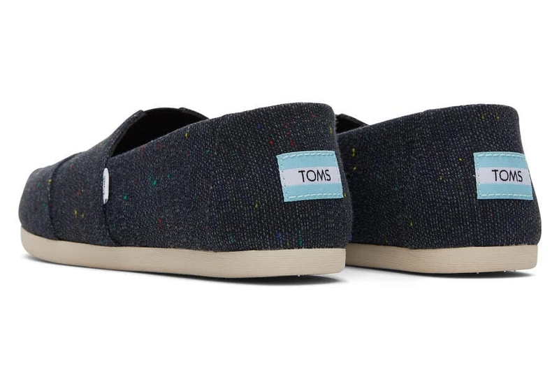 TOMS Damen Alpargata gesprenkelte Espadrille aus recycelter Baumwolle – Schwarz