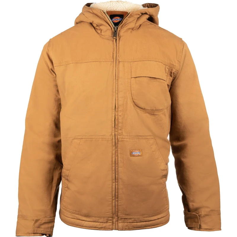 Dickies Herren-Entenjacke mit Sherpa-Futter – Braun