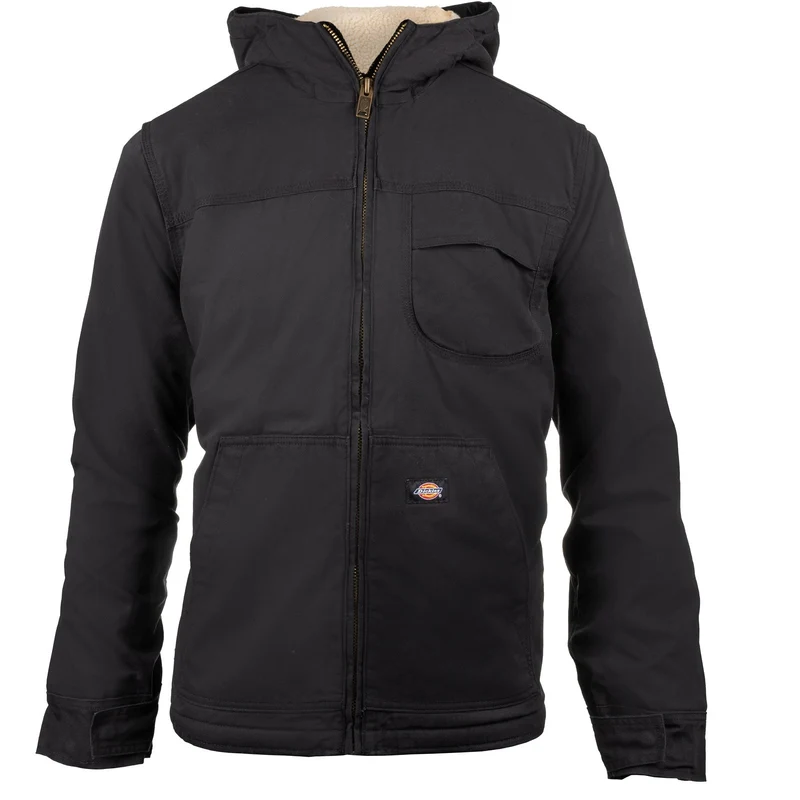 Dickies Herren-Entenjacke mit Sherpa-Futter – Schwarz