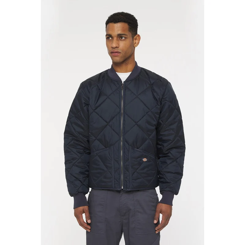 Dickies Diamantgesteppte Herren-Nylonjacke – Marineblau