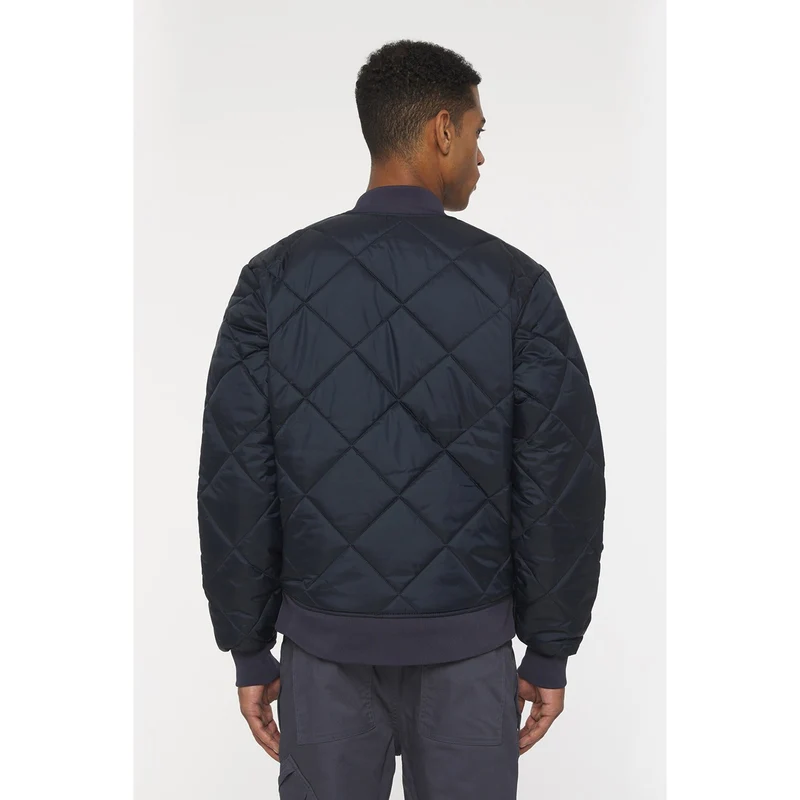 Dickies Diamantgesteppte Herren-Nylonjacke – Marineblau