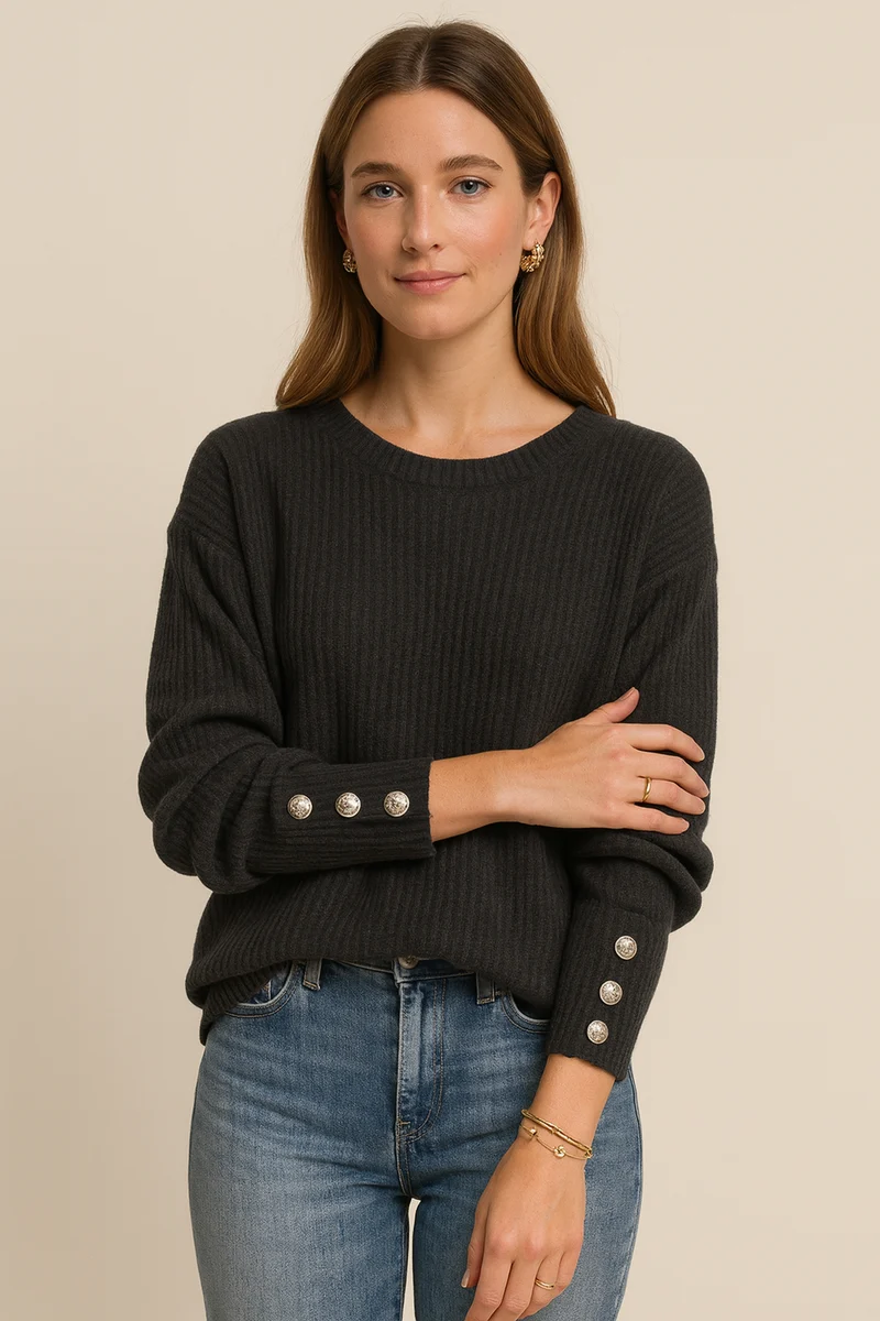 Locker Geschnittener Strickpullover - Charlotta