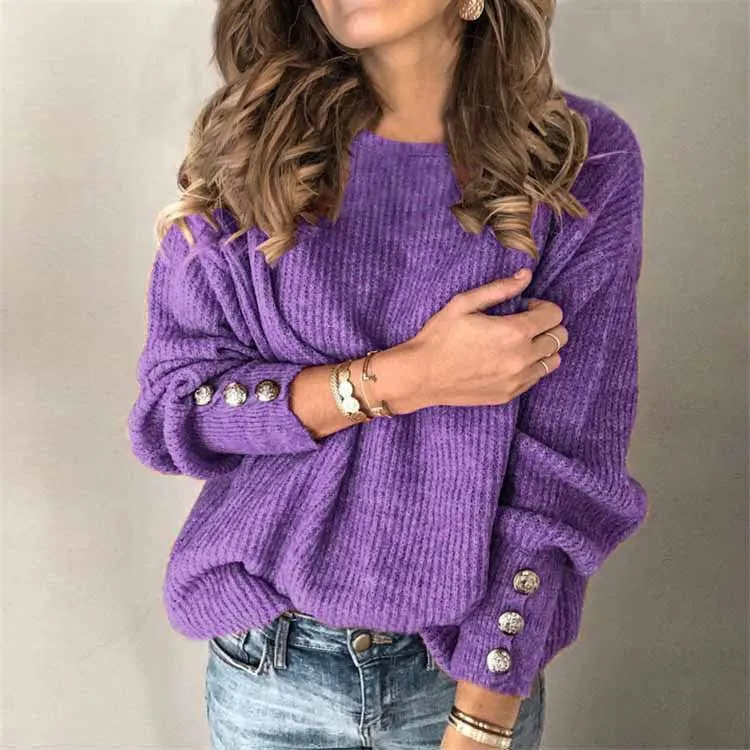 Locker Geschnittener Strickpullover - Charlotta