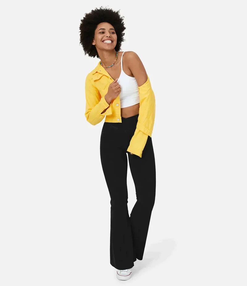Stilvolle Bootcut-Jeans für Damen - Rosa