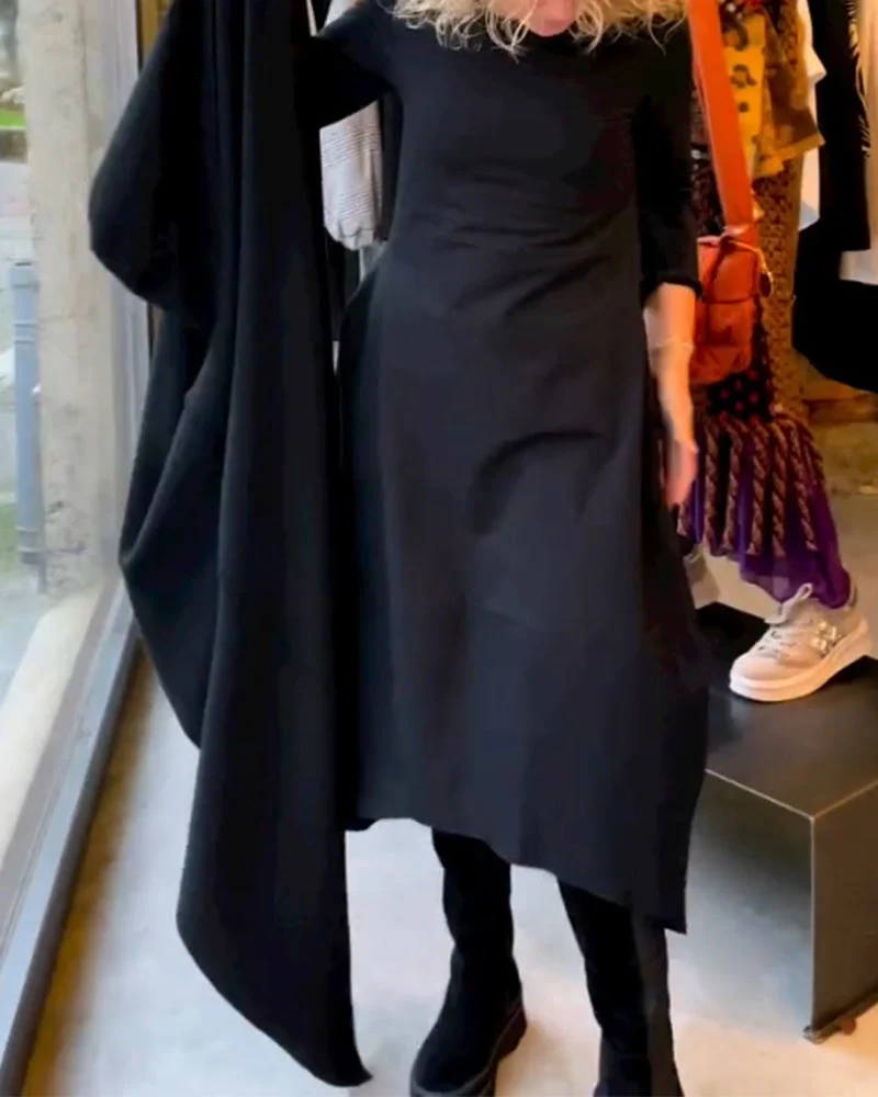 Klassisches Schwarzes Midi-Kleid - Sofia