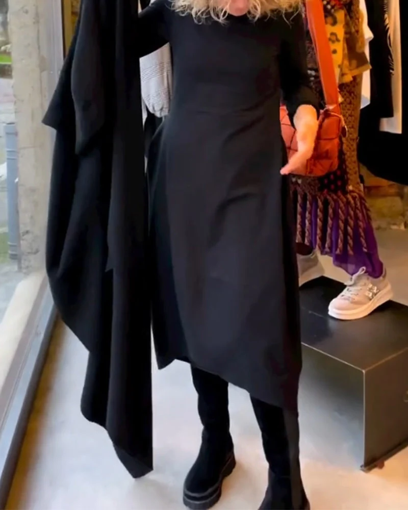 Klassisches Schwarzes Midi-Kleid - Sofia