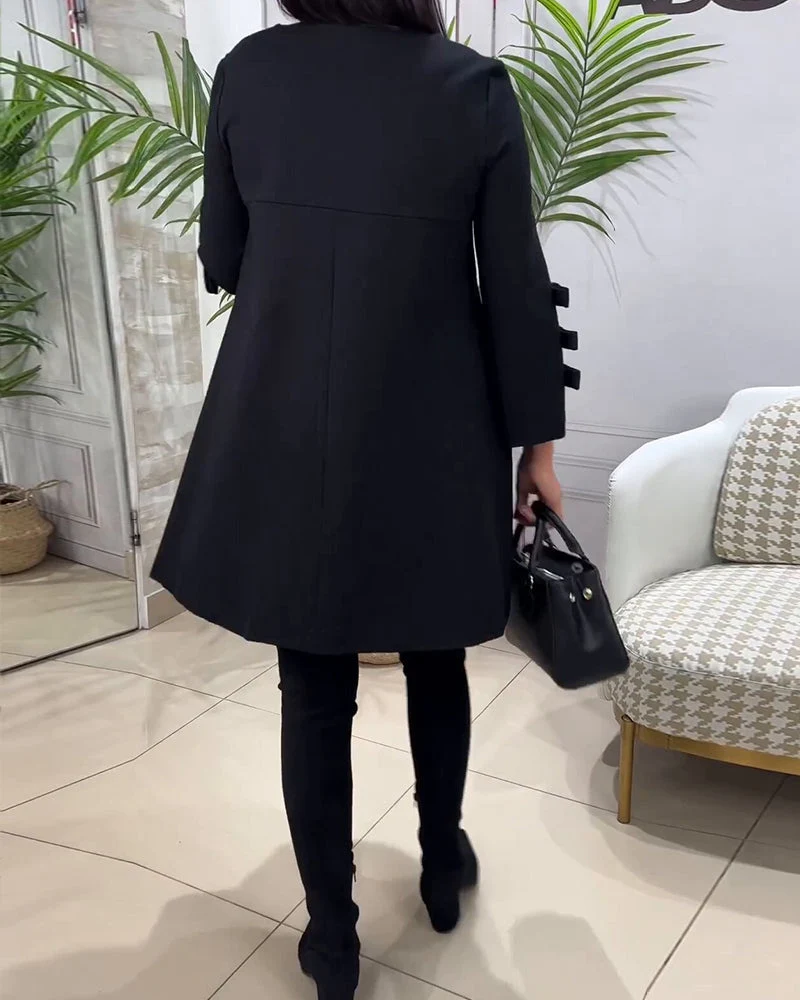 Casual Schwarzes Kleid mit Langen Ärmeln - Nora