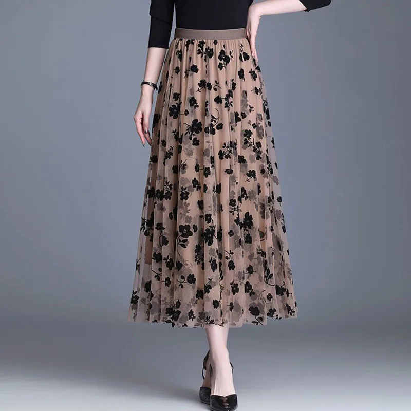 Trendy Mesh Midi-Rock - Fiona