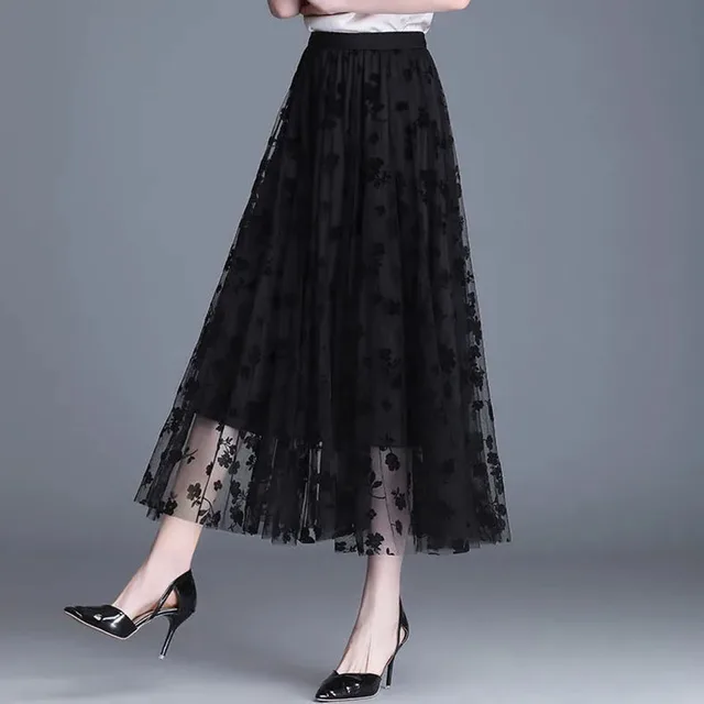 Trendy Mesh Midi-Rock - Fiona