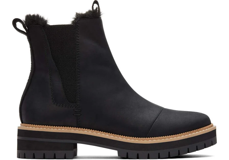 TOMS Damen Dakota Lederstiefelette - Schwarz