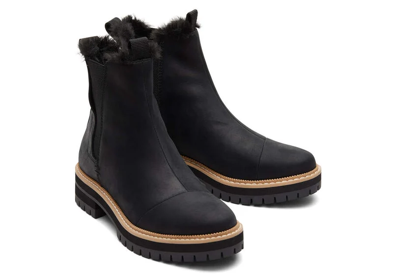 TOMS Damen Dakota Lederstiefelette - Schwarz