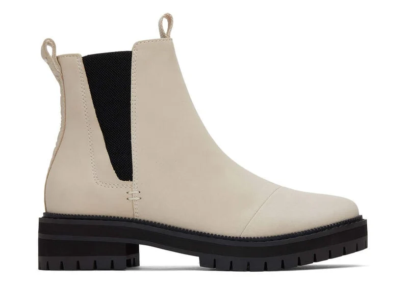 TOMS Damen-Stiefelette Dakota aus Leder – Beige