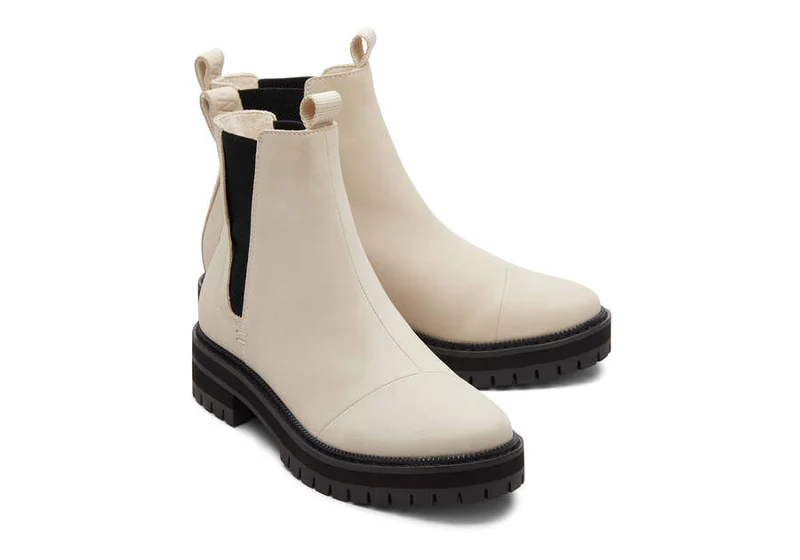 TOMS Damen-Stiefelette Dakota aus Leder – Beige
