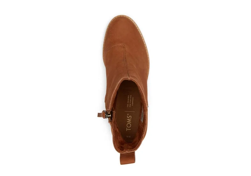 TOMS Damen-Stiefelette „Marina“ aus Leder – Hellbraun