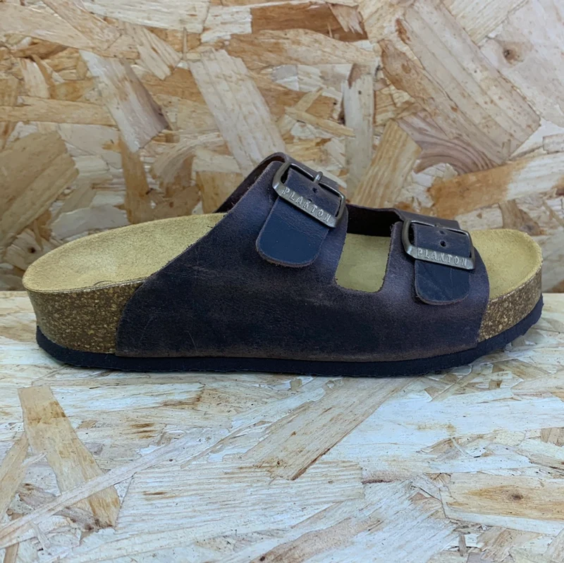 Plakton Damen Malaga Mid Apure Ledersandale – Dunkelbraun