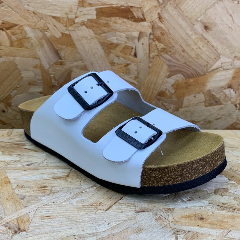 Plakton Damen-Sandale „Malaga Mid“ aus Napa-Leder – Weiß