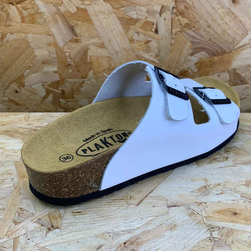 Plakton Damen-Sandale „Malaga Mid“ aus Napa-Leder – Weiß