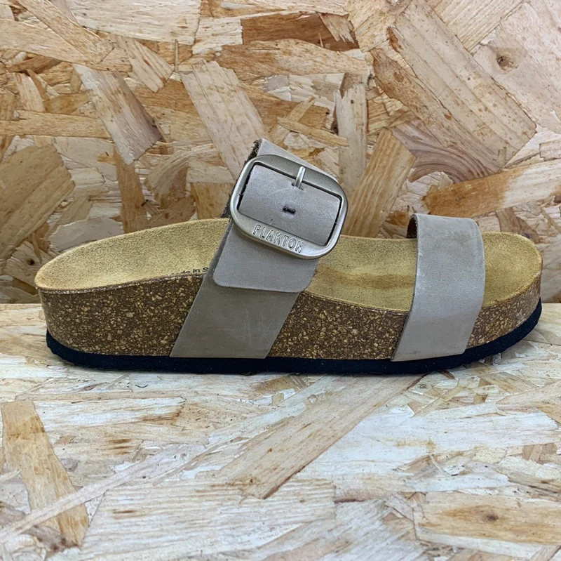 Plakton Damen-Sandale „Alicante Mid“ aus Nubukleder – Taupe