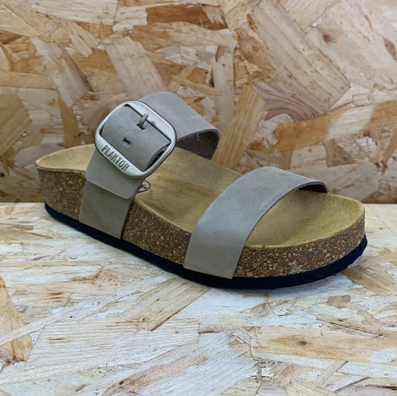 Plakton Damen-Sandale „Alicante Mid“ aus Nubukleder – Taupe