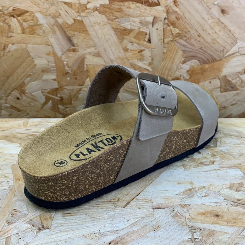 Plakton Damen-Sandale „Alicante Mid“ aus Nubukleder – Taupe