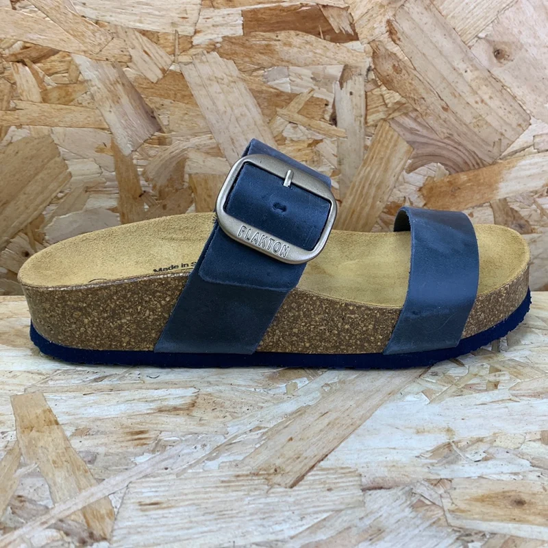 Plakton Damen-Sandale „Alicante Mid Apure“ aus Leder – Marineblau