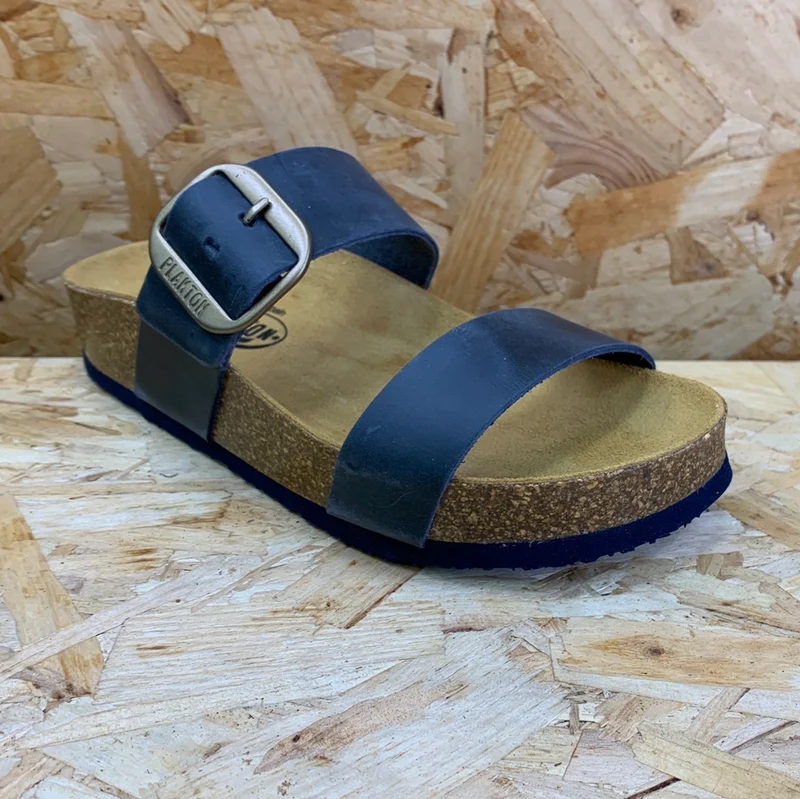 Plakton Damen-Sandale „Alicante Mid Apure“ aus Leder – Marineblau